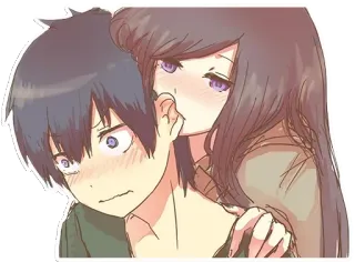❤ Anime, Amore, Coppia, Romance, Cartoni animati telegram sticker