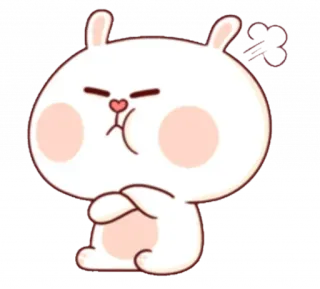 😤 злой, зайчик, кролик, мультфильм, милый, разочарованный, несчастный, сердитый telegram sticker