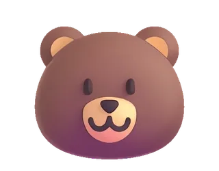 🐻 bear, animal, cartoon, cute, brown, mammal telegram sticker