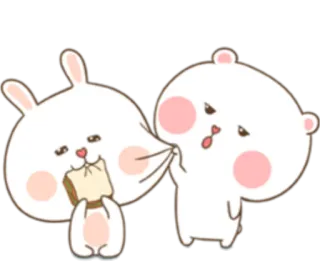 😛 Cartoon, Süß, Tier, Hase, Bär, Sticker, Lustig telegram sticker