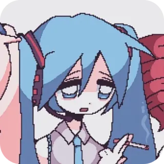 😒 Hatsune Miku Vocaloid telegram sticker
