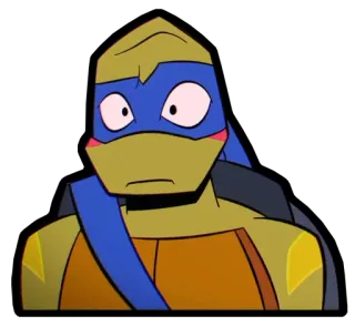 😕 Leonardo เต่านินจา, การ์ตูน, ตัวละคร, เลโอนาร์โด telegram sticker