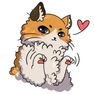 ❤ mèo, dễ thương, động vật, trái tim, nhãn dán telegram sticker