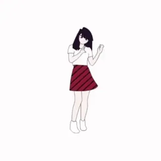 💃 Chica anime, Falda, Lindo, Bailando telegram sticker