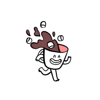 ☕️ café, chamallows, course, boisson, dessin animé, mignon telegram sticker