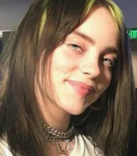 😊 Billie Eilish นักร้อง, ป็อปสตาร์, คนดัง, Billie Eilish, เพลง telegram sticker