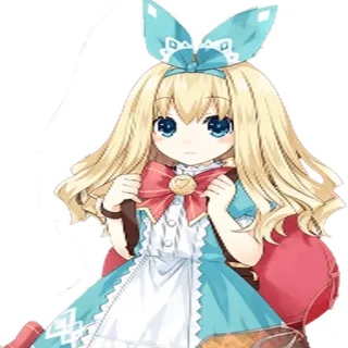 ☹ Anime, Mignon, Dessin animé, Fille, Robe, Blonde, Illustration whatsapp sticker
