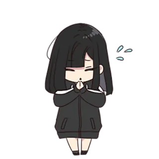 🥲 Anime, Chibi, Chica, Dibujos animados, Lindo, Kawaii whatsapp sticker