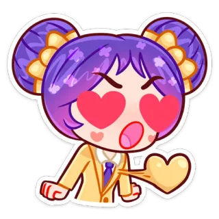 😍 Dibujo animado, Anime, Corazón, Amor, Feliz, Lindo, Personaje whatsapp sticker