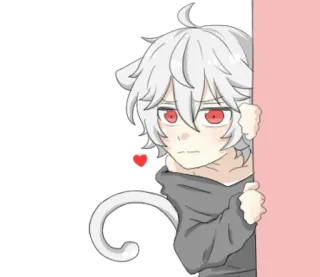 👀 Animé, Chat, Mignon, Autocollant, Kawaii, Illustration whatsapp sticker