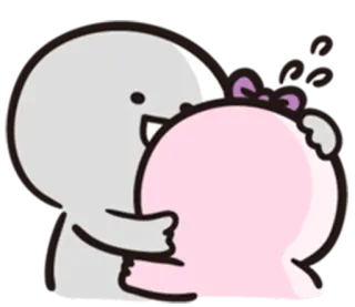 😆 peluk, cinta, kartun, pasangan, kasih sayang, imut telegram sticker