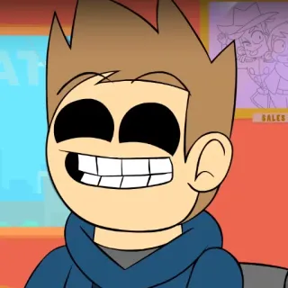 🌚 Tom Eddsworld การ์ตูน, แอนิเมชั่น, ตัวละคร, ยิ้ม, มีความสุข whatsapp sticker