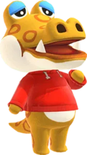 🐊 Alfonso Animal Crossing animal crossing, alligator, videospiel charakter, cartoon, niedlich, aufkleber telegram sticker