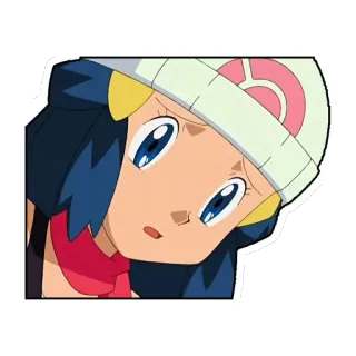 😭 Dawn Pokémon anime, Pokémon, cartone animato, personaggio, Dawn telegram sticker