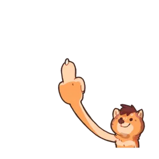 🖕 middle finger, offensive, gesture, dog, cartoon telegram sticker