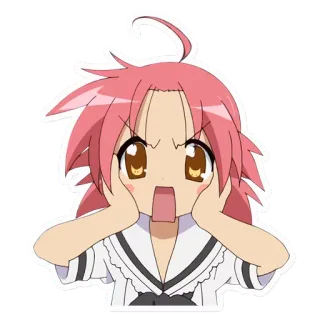 😱 Anime, Mädchen, geschockt, wütend, Cartoon telegram sticker