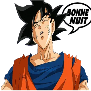 🛌 Goku Dragon Ball BONNE NUIT Anime, Manga, Gute Nacht, Müde, Erschöpft whatsapp sticker