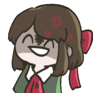 ⭐️ злая, аниме, девочка, расстроенная telegram sticker