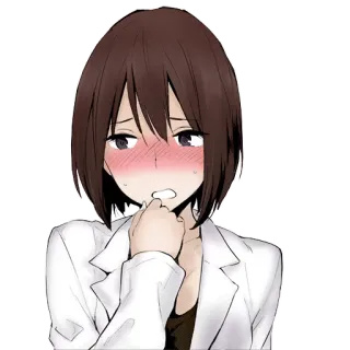 😰 аниме, женщина, девушка, персонаж, иллюстрация, наклейка telegram sticker