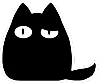 😒 Katze, schwarze Katze, Aufkleber, Tier, Cartoon, skurril, süß telegram sticker