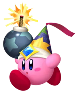 💣 Kirby kirby, bomba, czarodziej, gra wideo, słodki telegram sticker