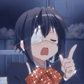 ✨ anime, girl, eye patch, cute, sparkle telegram sticker