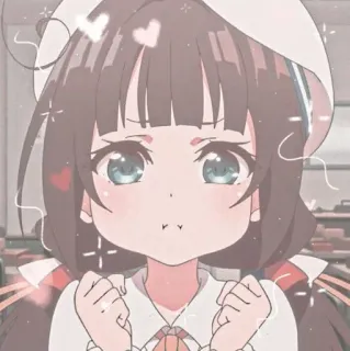 💗 chica anime, linda, kawaii, dibujos animados, ilustración, arte telegram sticker