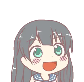 😏 动漫, Q版, 女孩, 可爱, 卡通, 漫画 telegram sticker