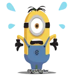 😳 Minion Dessin animé, Jaune, Personnage, Drôle, Autocollant telegram sticker
