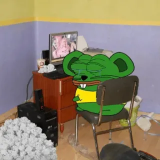 😰 Pepe the Frog Pepe der Frosch, Meme, traurig, Computer, Internetkultur telegram sticker