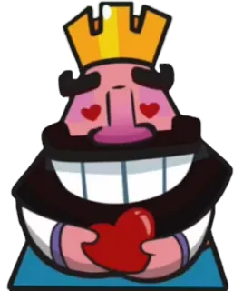 ❤ King Clash Royale king, clash royale, love, heart, emote telegram sticker