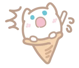🍦 helado, gato, cono, lindo, kawaii telegram sticker