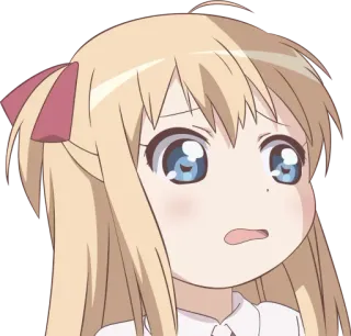 😟 anime, ragazza, bionda, carina, cartone animato, preoccupata, ansiosa telegram sticker