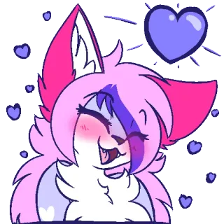 💜 süß, fell, Herz, rosa, glücklich, Tier, Figur telegram sticker