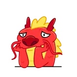 😞 Drache, niedlich, Cartoon, Aufkleber, Tier telegram sticker