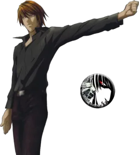 ☹️ Light Yagami Death Note Аниме, Death Note, Лайт Ягами, Персонаж, Японская анимация, Манга telegram sticker