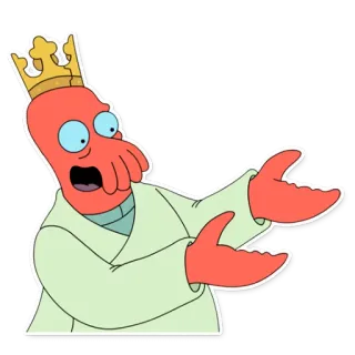 👐 Zoidberg Futurama zoidberg, re, futurama, cartone animato, aragosta telegram sticker
