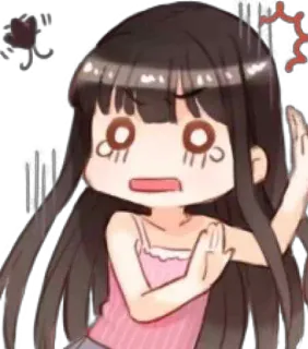 😰 动漫女孩, 卡通, 生气, 可爱, 卡哇伊, 沮丧 telegram sticker