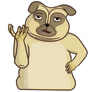 😾 anjing, pug, kartun, binatang, lucu, stiker telegram sticker