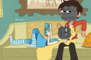 🍳 Мем, Пепе, Смешно, Мультфильм, Стар против сил зла telegram sticker