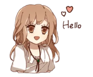 👋 Hello anime, greeting, cute, girl, hello telegram sticker