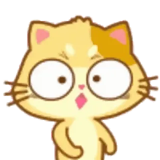 😳 кот, милый, стикер, мультфильм, животное telegram sticker