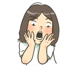 😱 놀란, 여자, 충격받은, 감정적인, 만화 whatsapp sticker