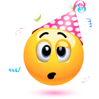 🎉 表情符号, 派对, 庆祝, 派对帽, 黄色, 表情 telegram sticker