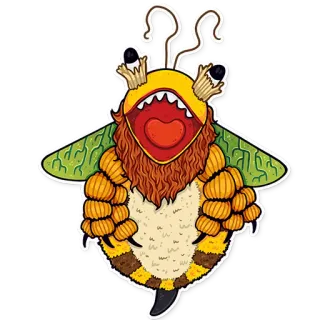 🅰️ ape, mostro, cartone animato, adesivo, creatura, divertente, ali telegram sticker