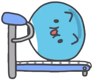 💪 exercício, fitness, esteira, desenho animado, fofo, engraçado telegram sticker