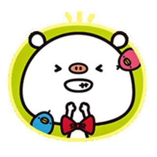 😁 maiale, animale, cartone animato, carino, adesivo, kawaii, papillon, uccelli telegram sticker