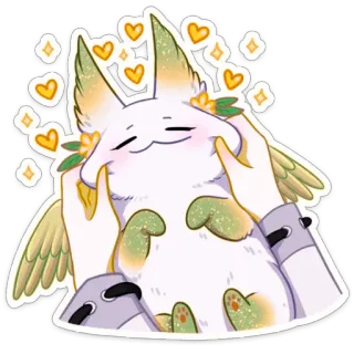 ☺️ imut, binatang, sayap, hati, fantasi, kartun, kawaii telegram sticker