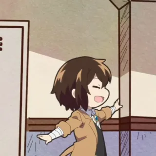 🧳 Osamu Dazai Bungou Stray Dogs Anime, Manga, Mignon, Chibi, Fanart telegram sticker