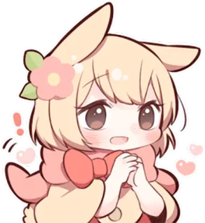 😃 애니메이션, 카와이, 귀여운, 캐릭터, 하트, 느낌표 telegram sticker